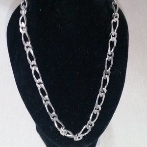 Vintage Monet double link silver tone necklace EUC